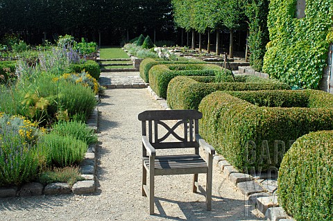 Square_of_Boxwood_Buxus_sp_and_flowers_beds_Medieval_Garden_of_Bois_Richeux_Eure_et_Loir_France