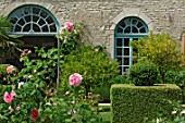 Garden scenery with Roses at Chateau de Cormatin, France
