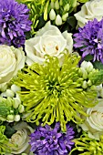 FLOWER BOUQUET WITH CAMPANULA, ROSA AND CHRYSANTHEMUM