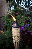 BAMBOO BURNER WITH INSECT REPELENT LIQUID BURNING,  FOR GARDENS
