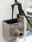 VICTORIAN DECORATED LEAD LIFT PUMP AND SPOUT
